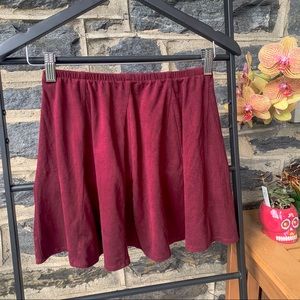 Brandy Melville Faux Suede Maroon Mini Skirt